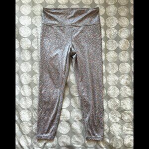 Gap GapFit High Rise 7/8 Leggings Eclipse Grey Coral Dot Leggings Pants 495705 M